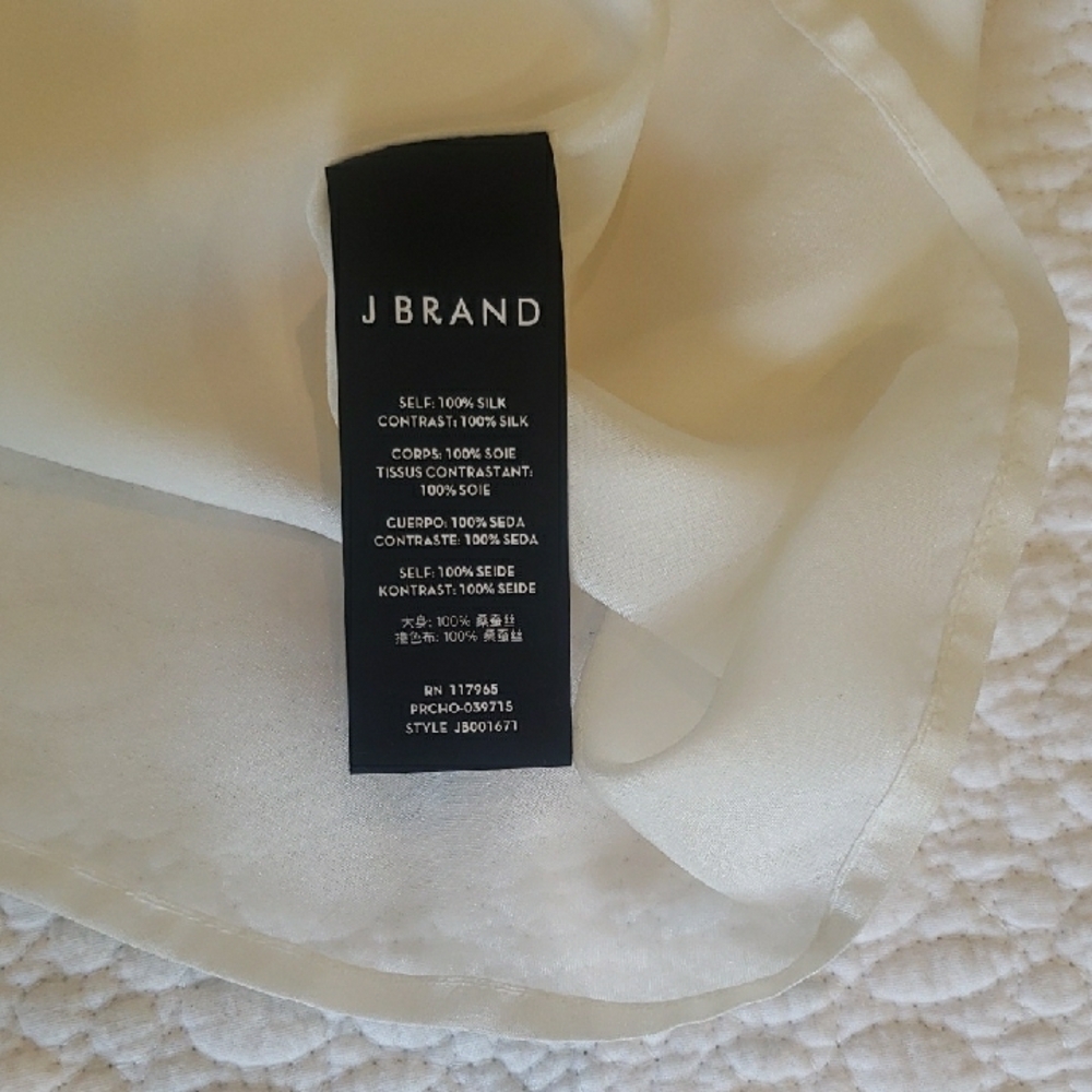 NWT J Brand 100% Silk Cream Camisole Tank Size M - Picture 9 of 12
